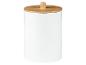Pot blanc avec couvercle en bois