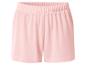 Short de pyjama femme rose clair avec taille élastique.