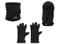 Accessoires d'hiver CRIVIT : cagoule noire, cache-cou et gants avec logo réfléchissant.