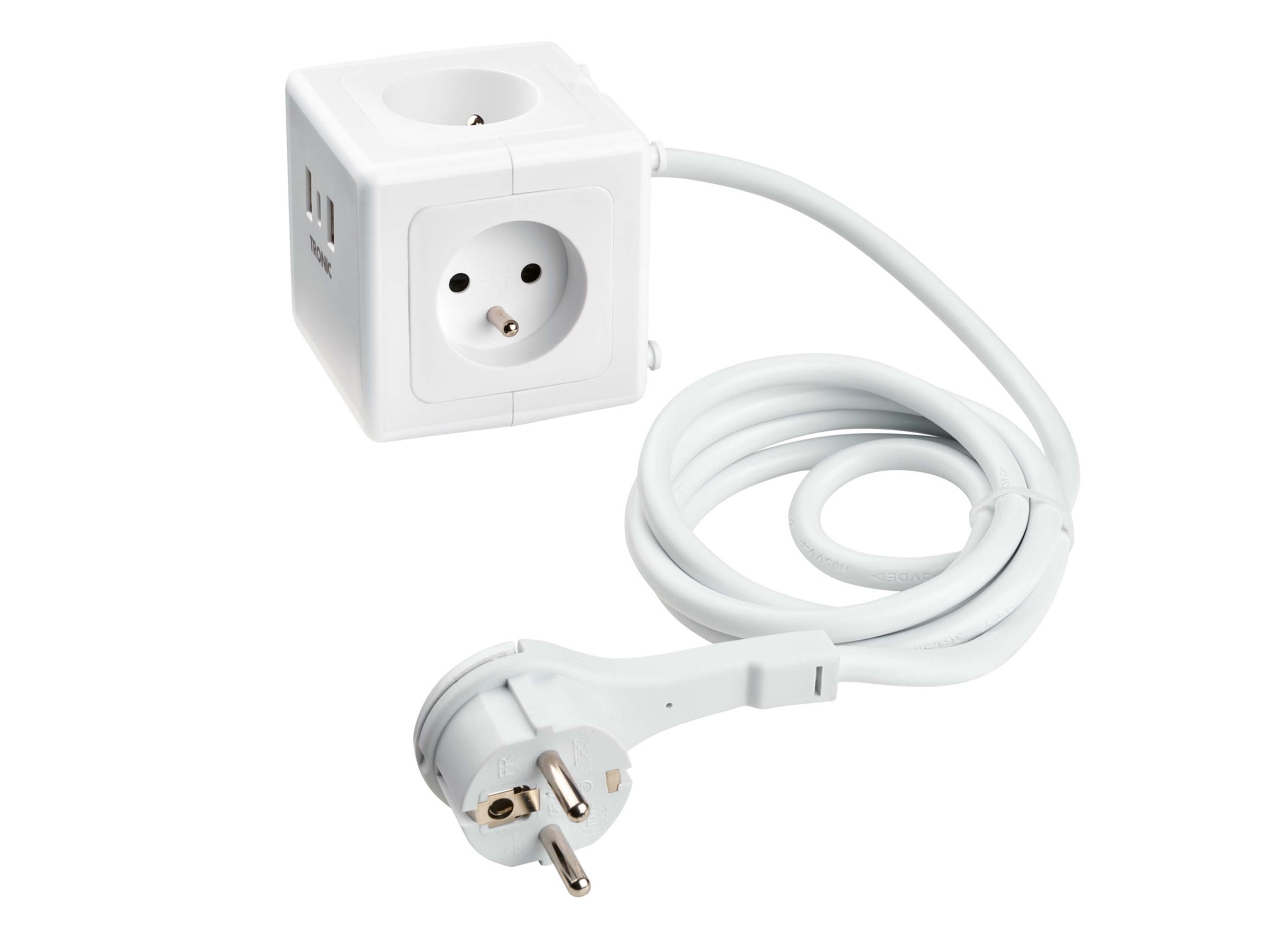 SILVERCREST® Cube multiprise avec ports USB (blanc)