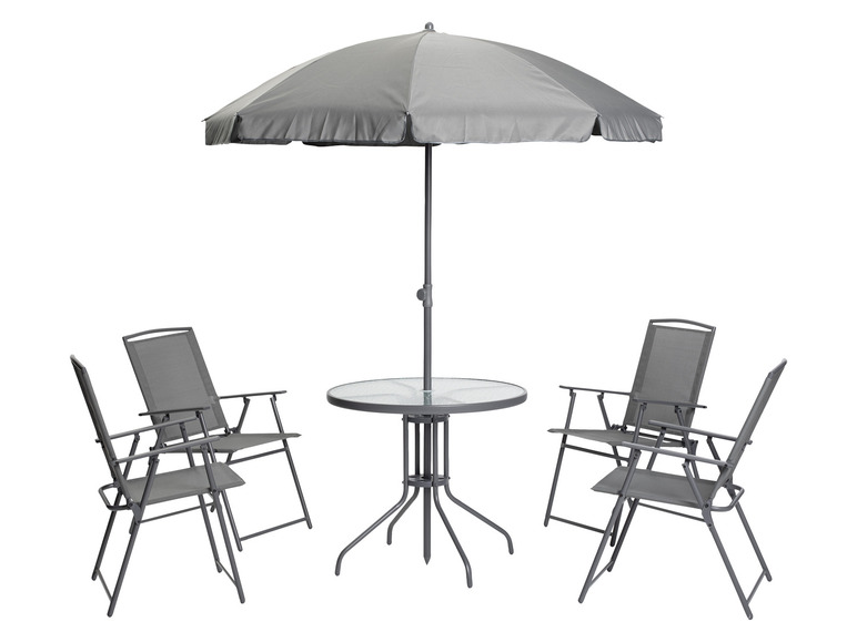 Aller en mode plein écran : LIVARNO home Ensemble chaises et table de jardin avec parasol, 6 pièces - Image 3