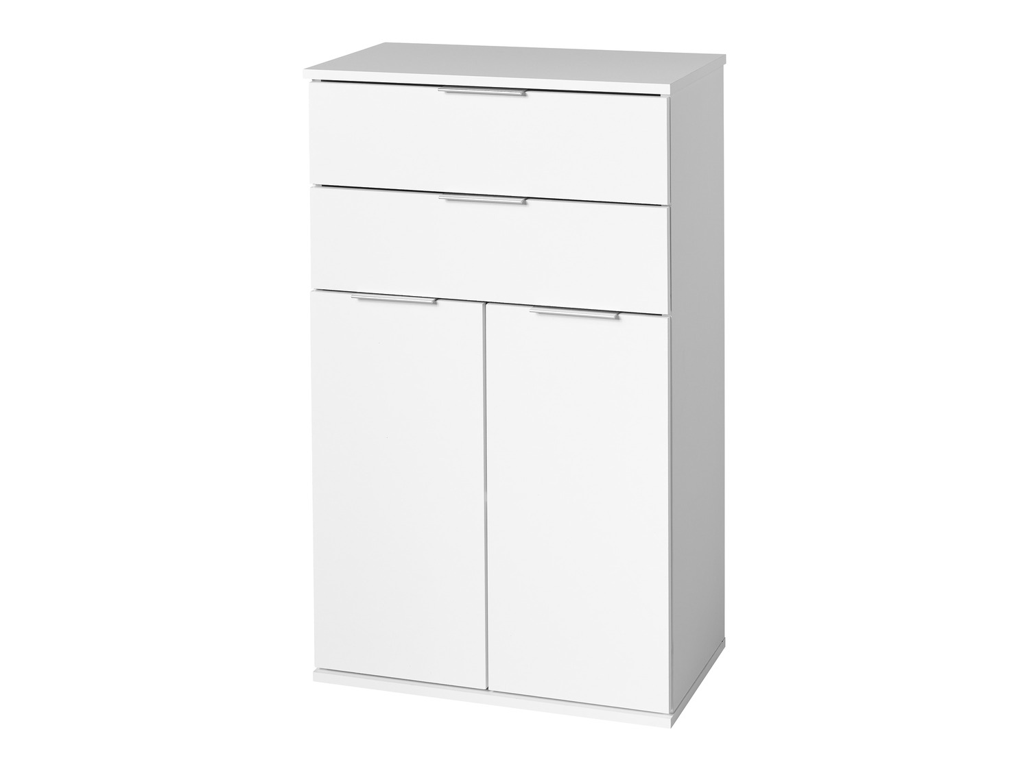 Meuble Bas De Cuisine Blanc 60x46x81,5 Cm - 2 Portes, 2 étagères, En Bois D'ingénierie, Rangement Pratique - 2