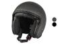 Casque de moto jet noir mat avec jugulaire