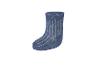 Chaussette bleue à rayures blanches