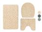 Tapis de bain beige avec motif ondulé et tapis de siège de toilette