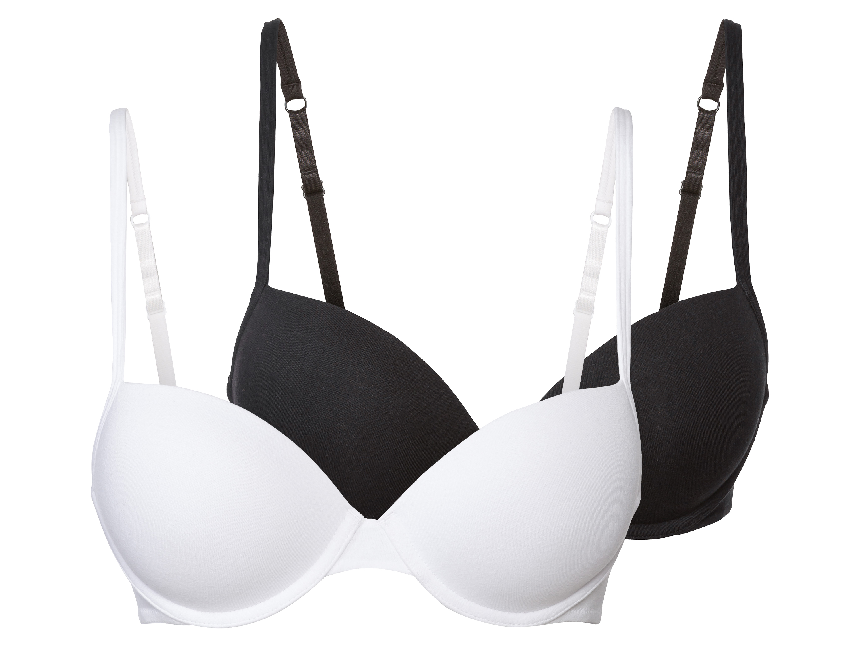 esmara® Lot de 2 soutiens-gorge push-up femme (noir/blanc)