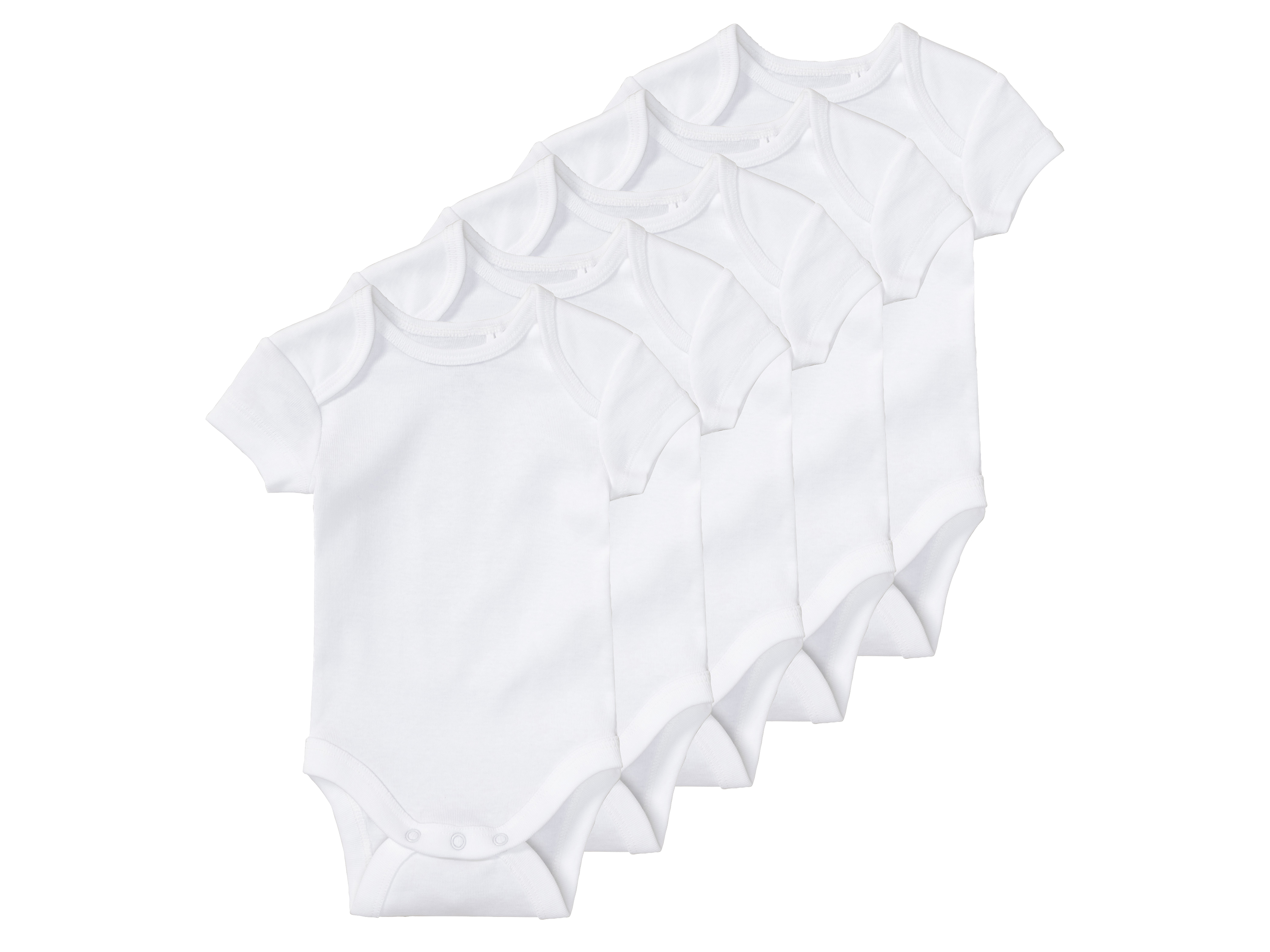 lupilu® Lot de 5 bodies bébé (blanc)