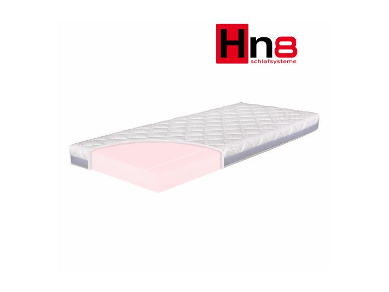 Matelas Hn8 Schlafsystème, cœur en mousse rose.