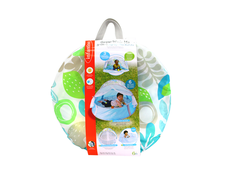Ball pit, tente et parc pliable Infantino Grow-With-Me, motif feuilles.