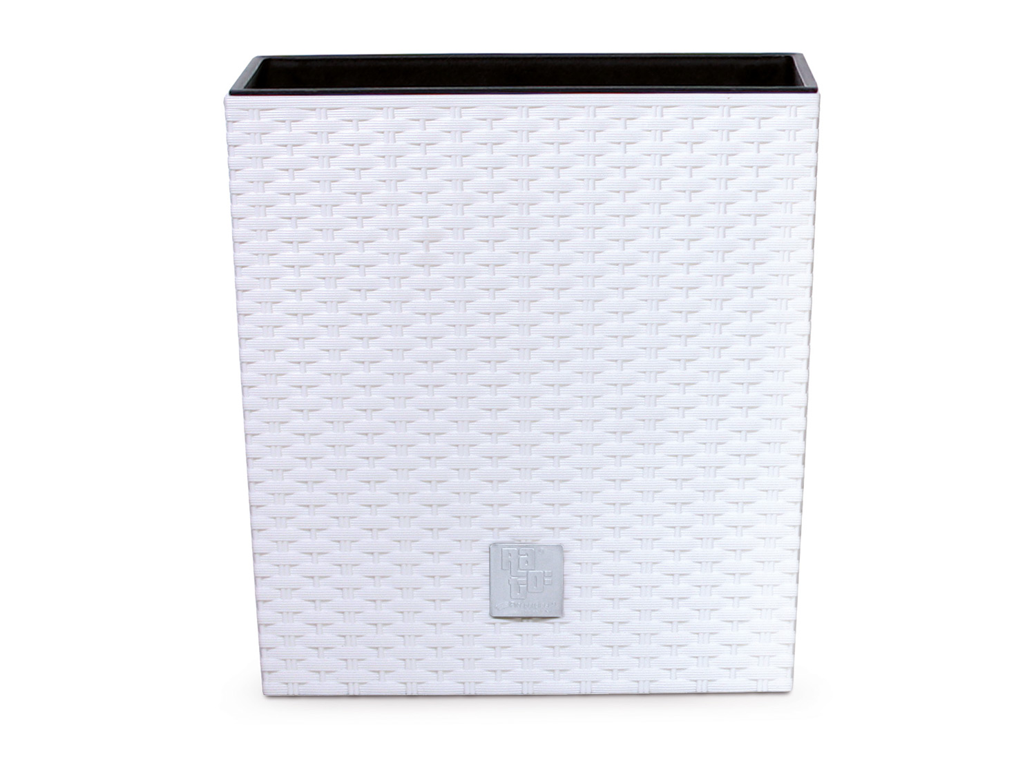 Prosperplast Jardinière Rato Low, en rotin tressé (320x320x325, blanc)