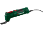 Outil multifonction oscillant vert avec un interrupteur rouge et un cordon d'alimentation noir.