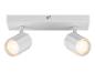 Plafonnier double blanc avec ampoules LED.