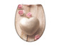Abattant de WC avec un design en forme de cœur et des roses roses