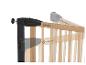 Barrière de lit en bois avec fixations noires et grises, avec effet de mouvement