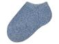 Une chaussette bleu clair sur fond blanc.