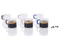 Tasses en verre avec du café et des grains de café