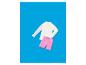 LUPILU® Ensemble de bain anti-UV pour enfant, 2 pièces, avec t-shirt blanc et short rose.