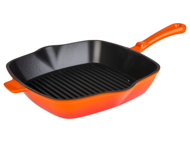 Poêle à griller en fonte (orange)