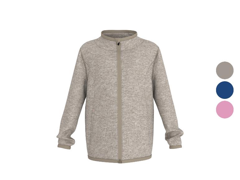 Veste polaire zippée beige avec trois options de couleur.