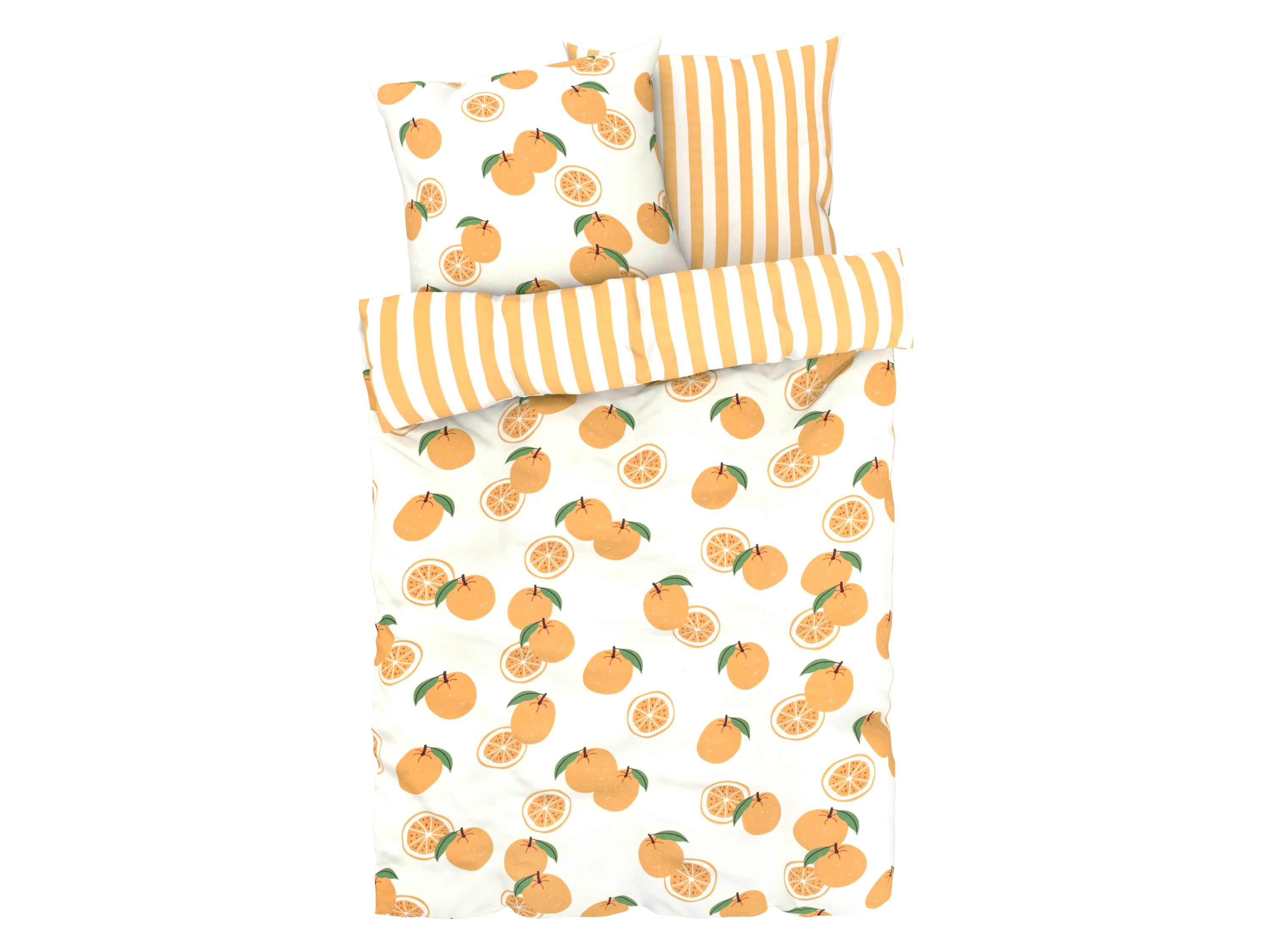 LIVARNO home Parure de lit réversible en microfibre satinée 260 x 240 cm (Attention : LV OSFR) (orange)