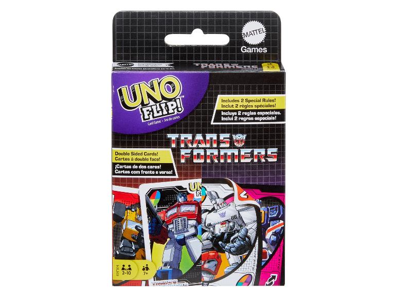 Jeu de cartes UNO Flip! Transformers avec cartes double face et règles spéciales