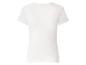 T-shirt côtelé blanc à manches courtes pour femme, vue de dos