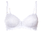 Soutien-gorge blanc en dentelle avec de fines bretelles.
