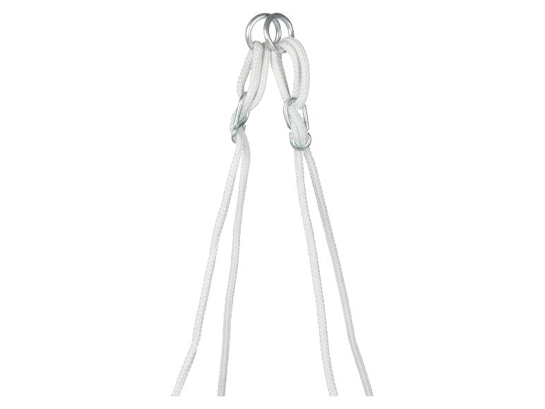 Cordes blanches avec anneaux métalliques pour suspendre