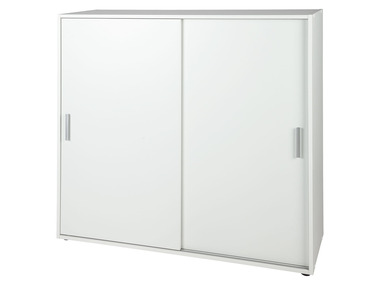 LIVARNO home Armoire de rangement avec 2 portes coulissantes, blanc