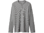 T-shirt Henley gris à manches longues pour homme avec texture gaufrée
