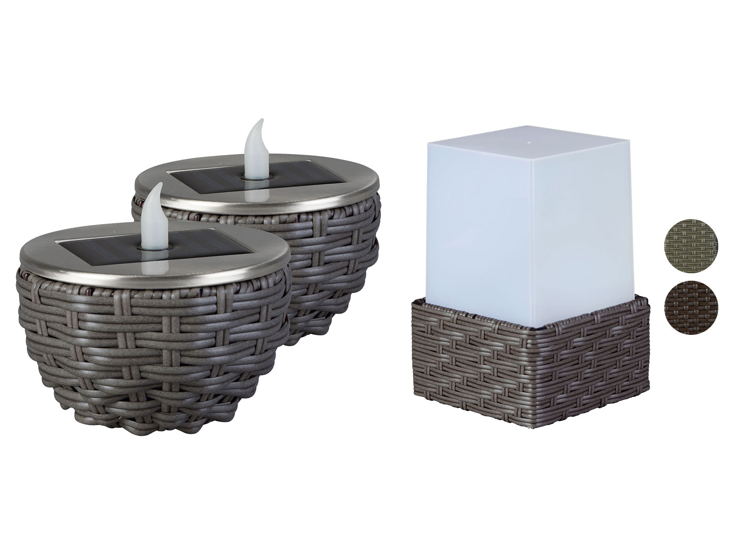 LIVARNO home Lampe solaire LED, en rotin