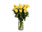 Bouquet de roses jaunes fraîches dans un vase en verre avec de l'eau