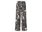 Pantalon large noir à motif floral et fruits