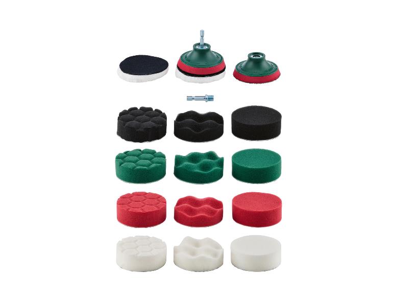 Ensemble de tampons de polissage pour voitures avec différentes textures et couleurs.