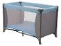 Lit de voyage bleu et gris pour bébé avec parois en filet