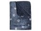 Couverture bleue avec flocons de neige et pois, avec doublure en peluche