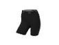 Short de cyclisme noir avec rembourrage et taille à motifs.