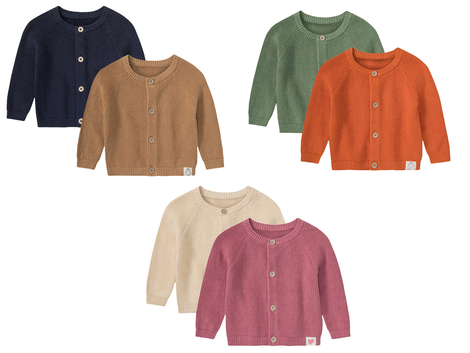 lupilu® Lot de 2 cardigans en maille bébé