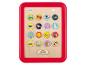 Jouet éducatif en bois : tablette tactile avec boutons animaux, véhicules et objets.