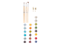 Kit de peinture par numéros avec pinceaux, pots de peinture et crochets de suspension.