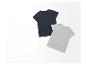 Deux t-shirts, un gris et un bleu marine.
