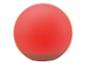 Un orbe rouge lumineux, peut-être une lumière décorative ou un jouet, sur fond blanc.
