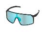 Lunettes de sport noires avec verres miroir bleus