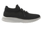 Une chaussure de sport noire avec une semelle blanche.