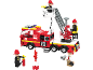 Jeu de construction pour enfants avec un camion de pompiers et des figurines de pompiers