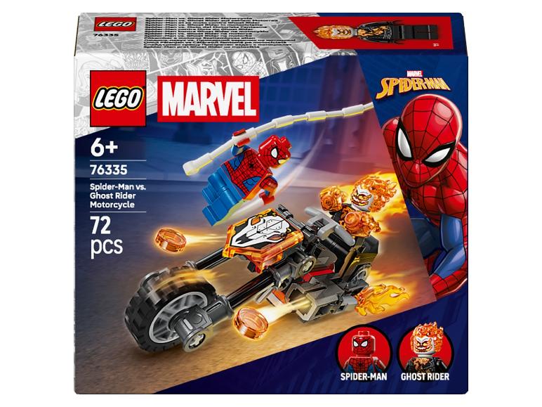 Ensemble de jouets avec Spider-Man et la moto de Ghost Rider, 72 pièces, âge 6+