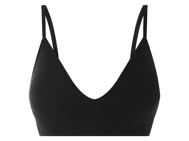 Un soutien-gorge noir sans couture avec des bretelles fines.