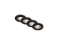 Lot de quatre spots LED encastrables noirs BRILONER à lumière blanc chaud.