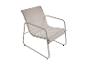 Chaise de jardin en maille beige avec cadre en métal gris