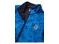 Veste polaire bleue avec motif de briques de construction et fermeture éclair.